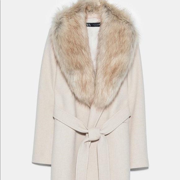 Coat with faux fur collar - Picture 5 of 5